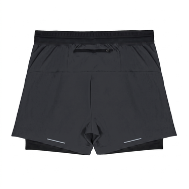 Shorts Dual Run Cinza Escuro - costas