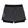 Shorts Dual Run Cinza Escuro - frente