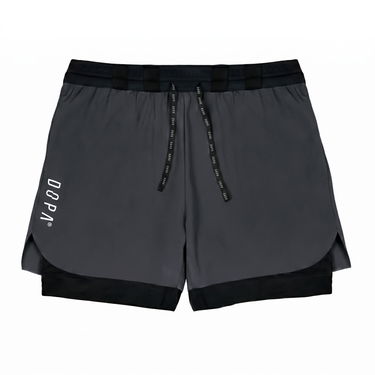 Shorts Dual Run Cinza Escuro - frente