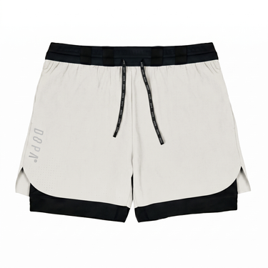 Shorts Dual Run Gelo - frente