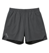 Shorts Run Lite Cinza Escuro / Preto - frente
