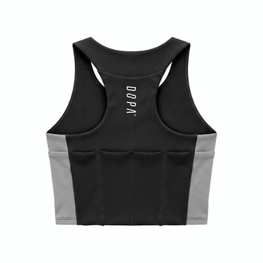 Zip Crop Race Preto / Gelo - costas