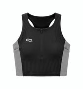 Zip Crop Race Preto / Gelo - frente