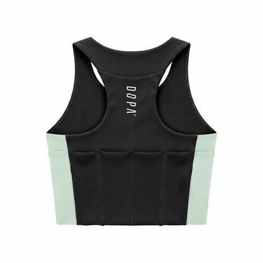 Zip Crop Race Preto / Menta - costas