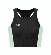 Zip Crop Race Preto / Menta - frente